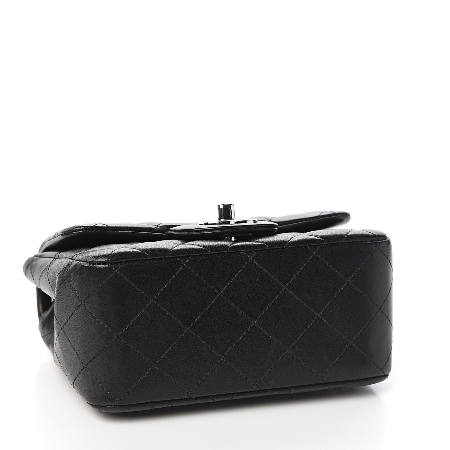 Lambskin Quilted Mini Square Flap Black