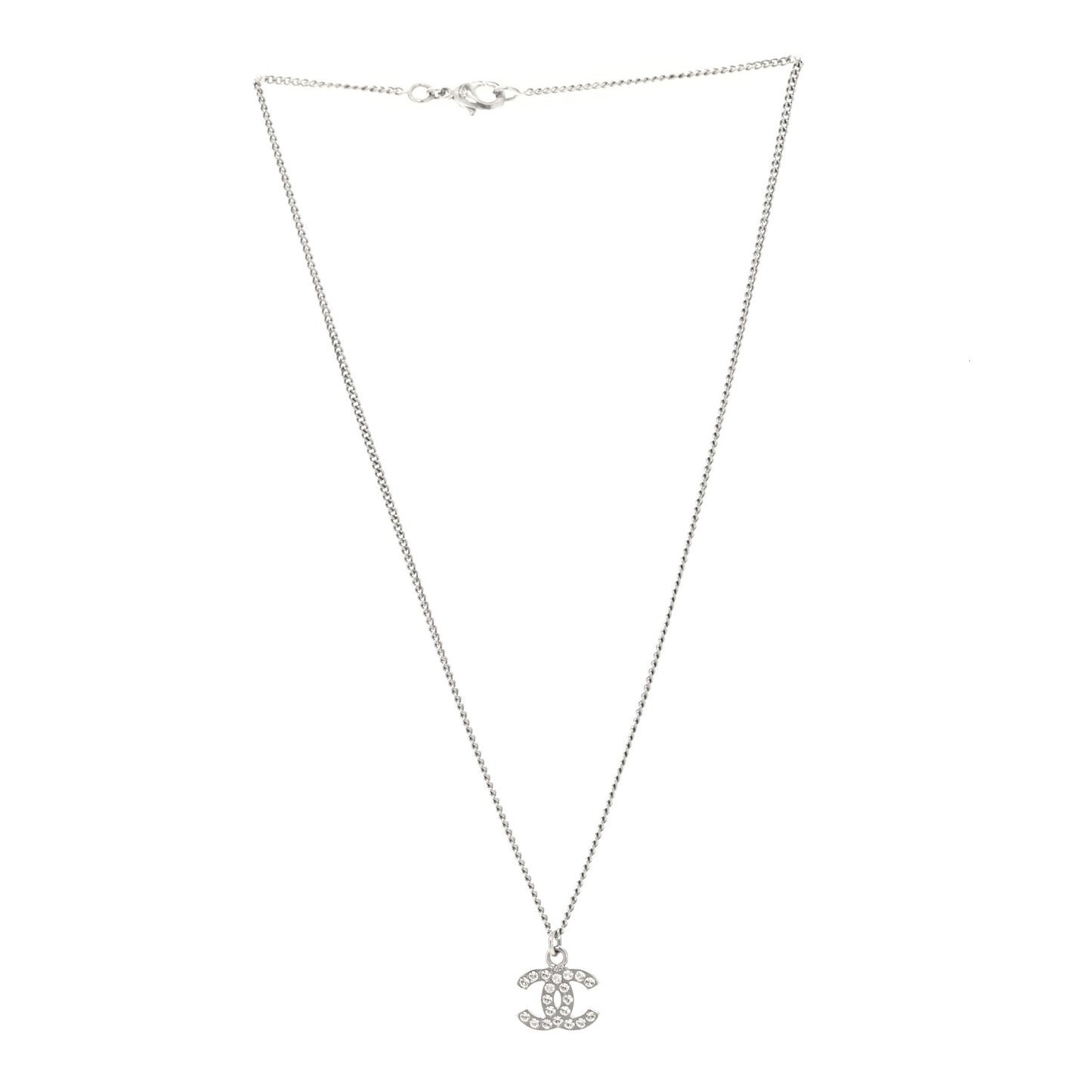 Crystal Timeless CC Necklace Silver