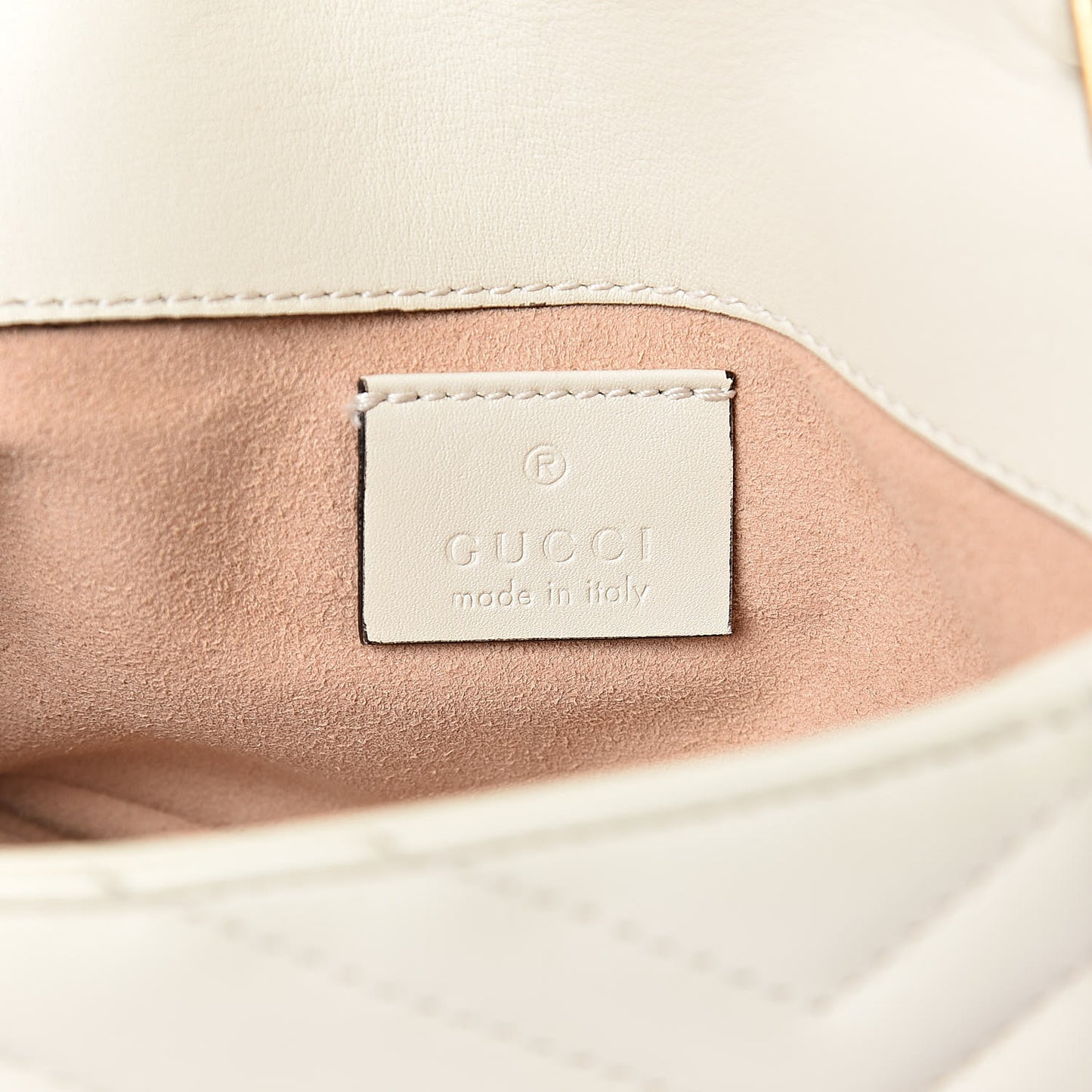 Calfskin Matelasse Super Mini GG Marmont Shoulder Bag White