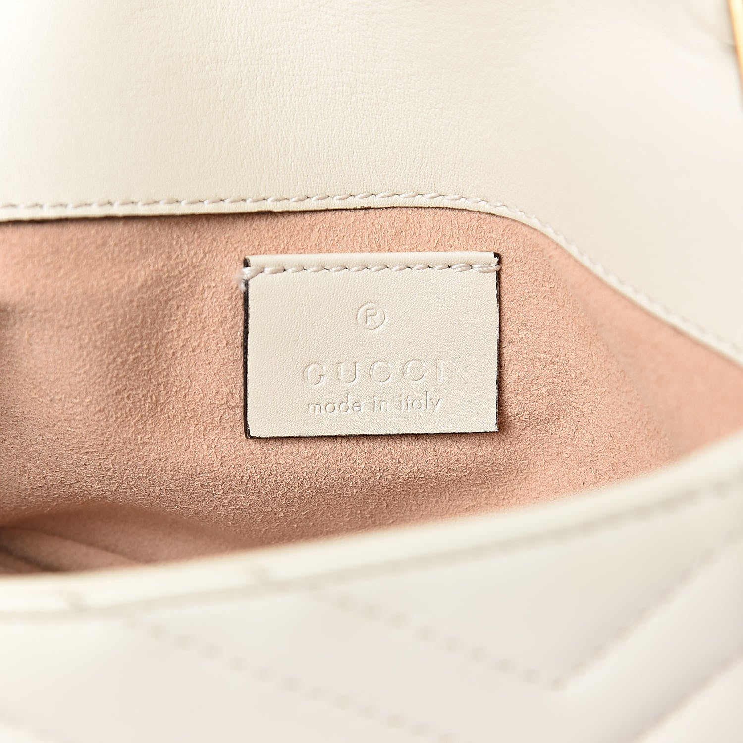 Gucci Calfskin Matelasse Super Mini GG Marmont Shoulder Bag White 6 of 10