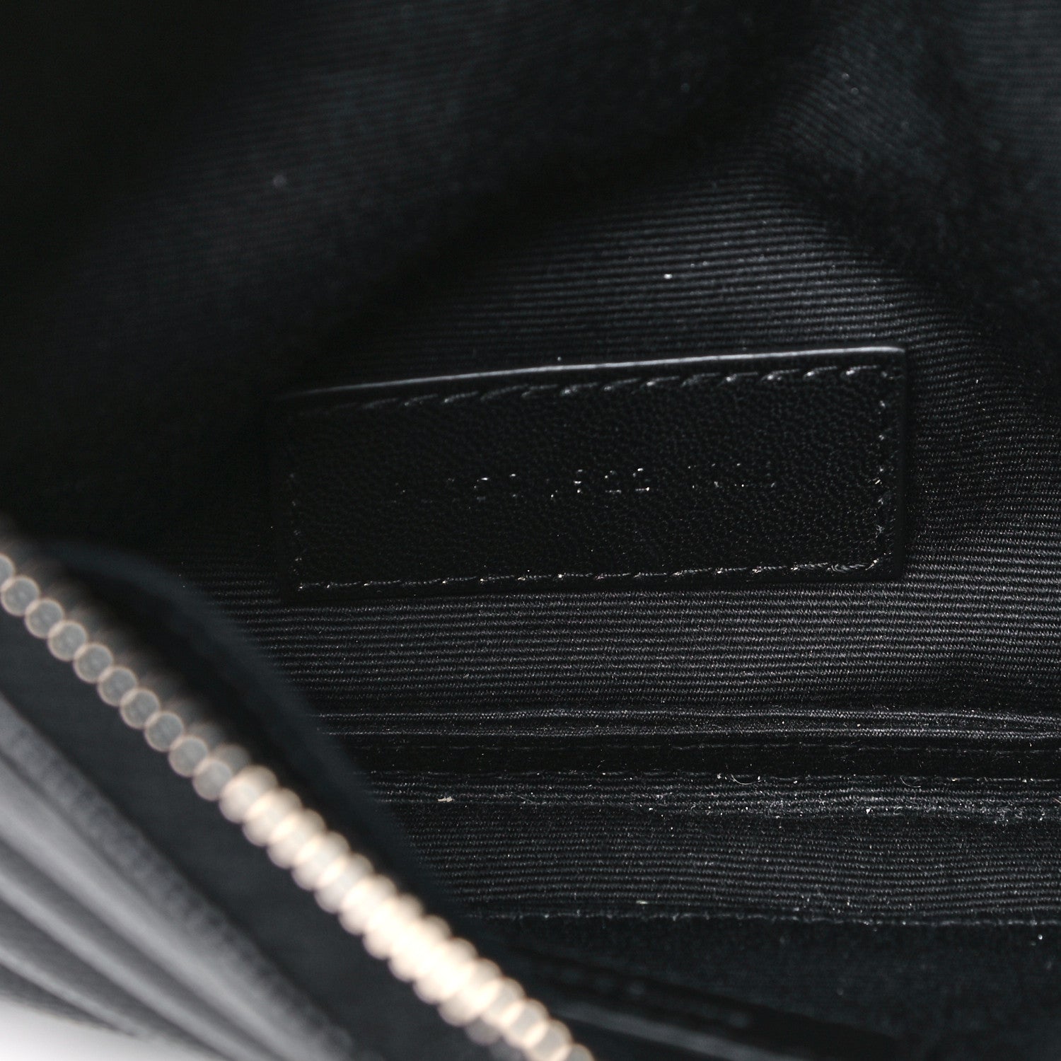 Saint Laurent Grain De Poudre Chevron Monogram Bill Pouch Black 7 of 10