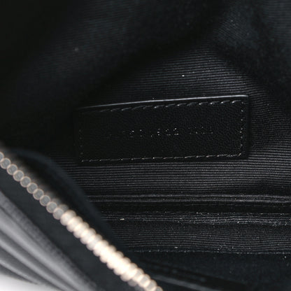Saint Laurent Grain De Poudre Chevron Monogram Bill Pouch Black 7 of 10
