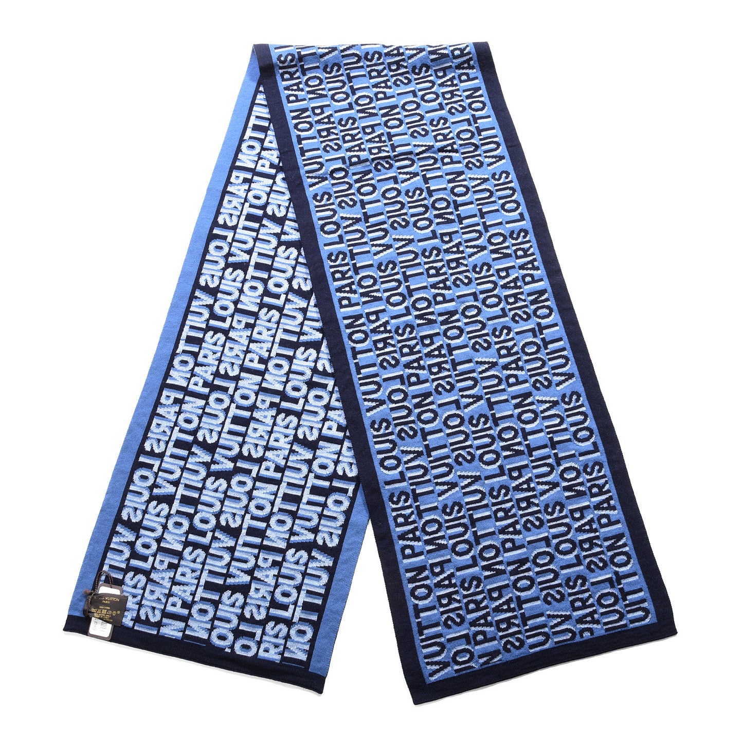 Wool Logo Scarf Blue