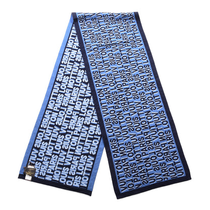 Louis Vuitton Wool Logo Scarf Blue 2 of 4