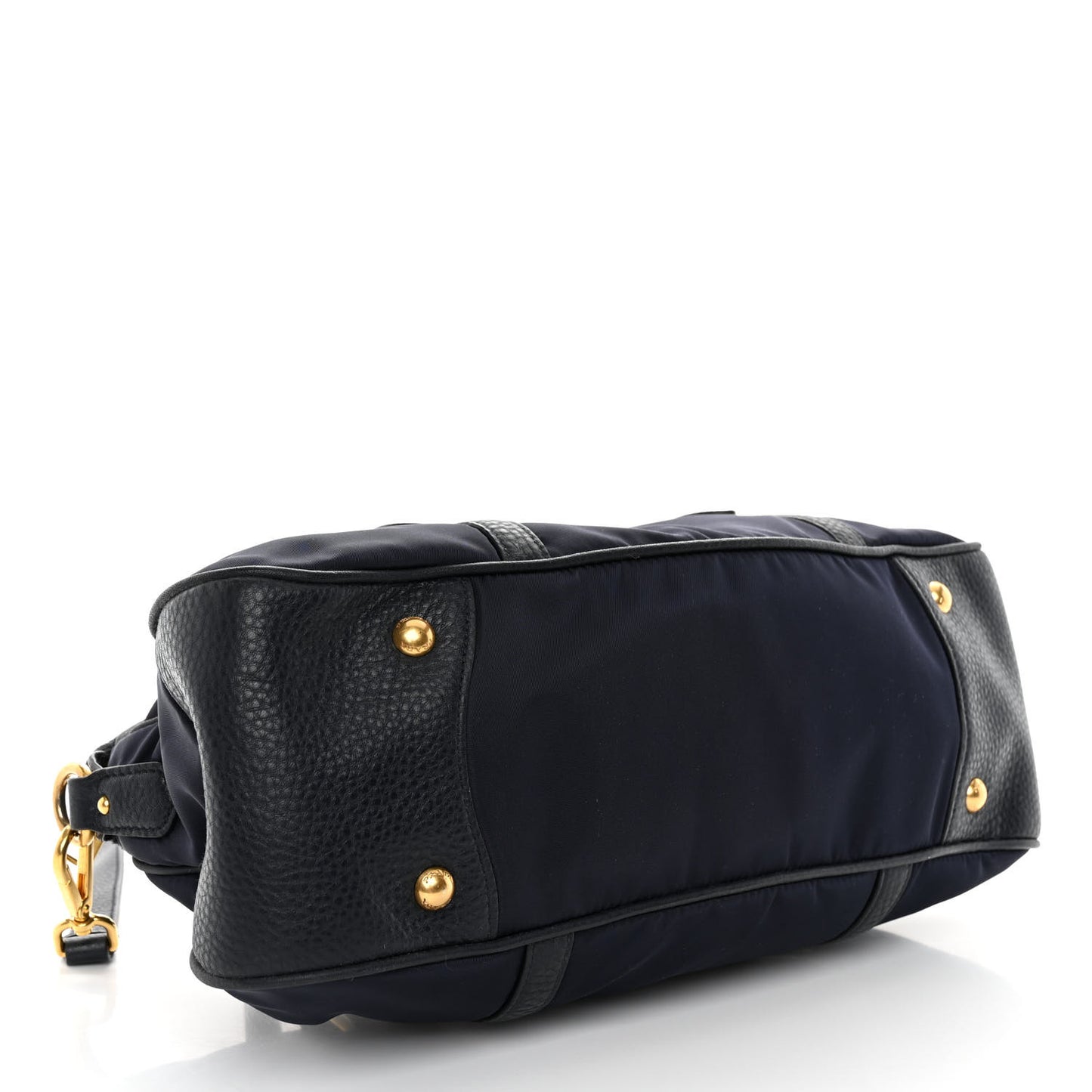 Tessuto Nylon Vitello Daino Shopping Satchel Bleu