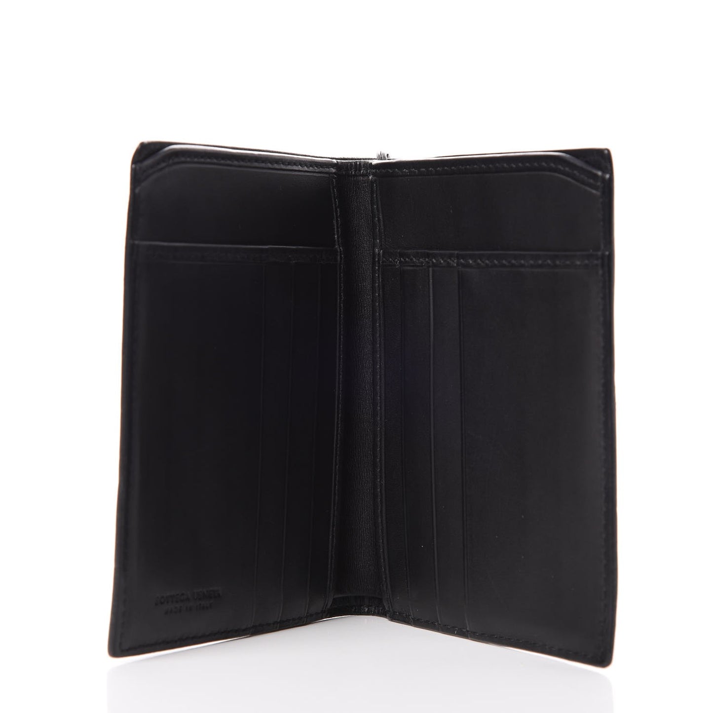 Nappa Intrecciato Chain Bi-Fold Wallet Nero Black