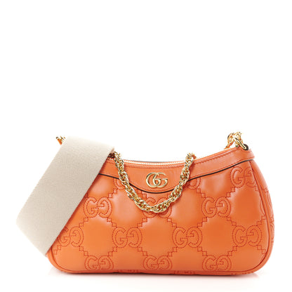 Gucci Calfskin GG Matelasse Chain Handbag Deep Orange Natural 1 of 11
