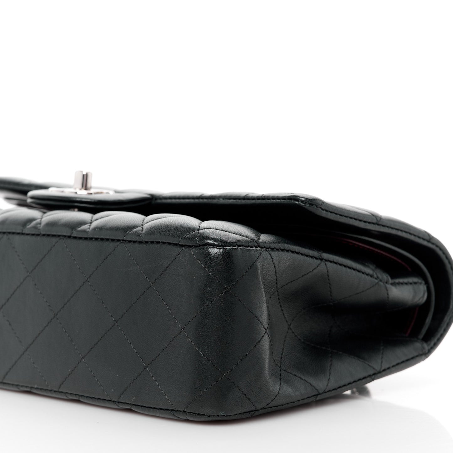 Grain De Poudre Matelasse Chevron Monogram Chain Wallet Black