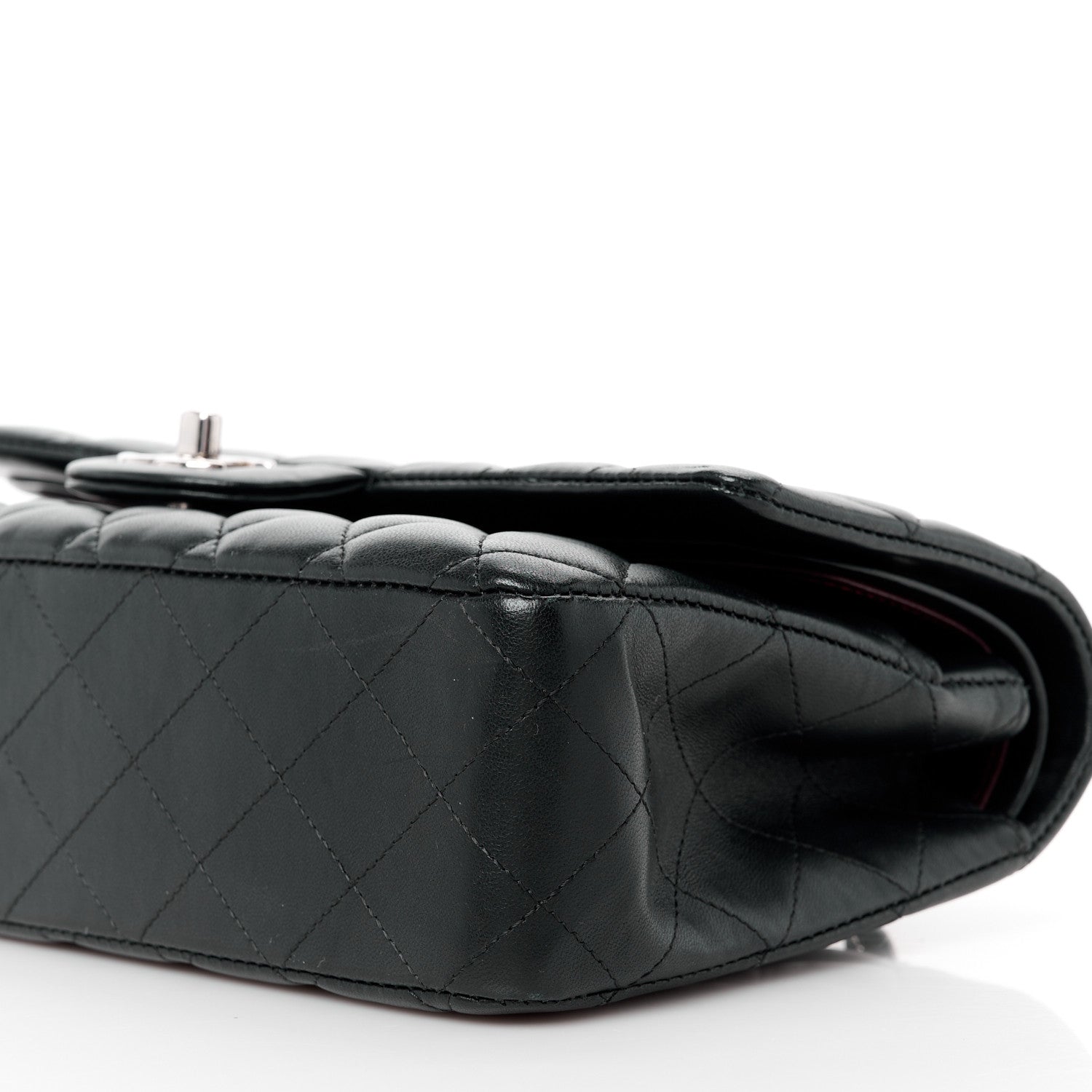 Saint Laurent Grain De Poudre Matelasse Chevron Monogram Chain Wallet Black 9 of 11