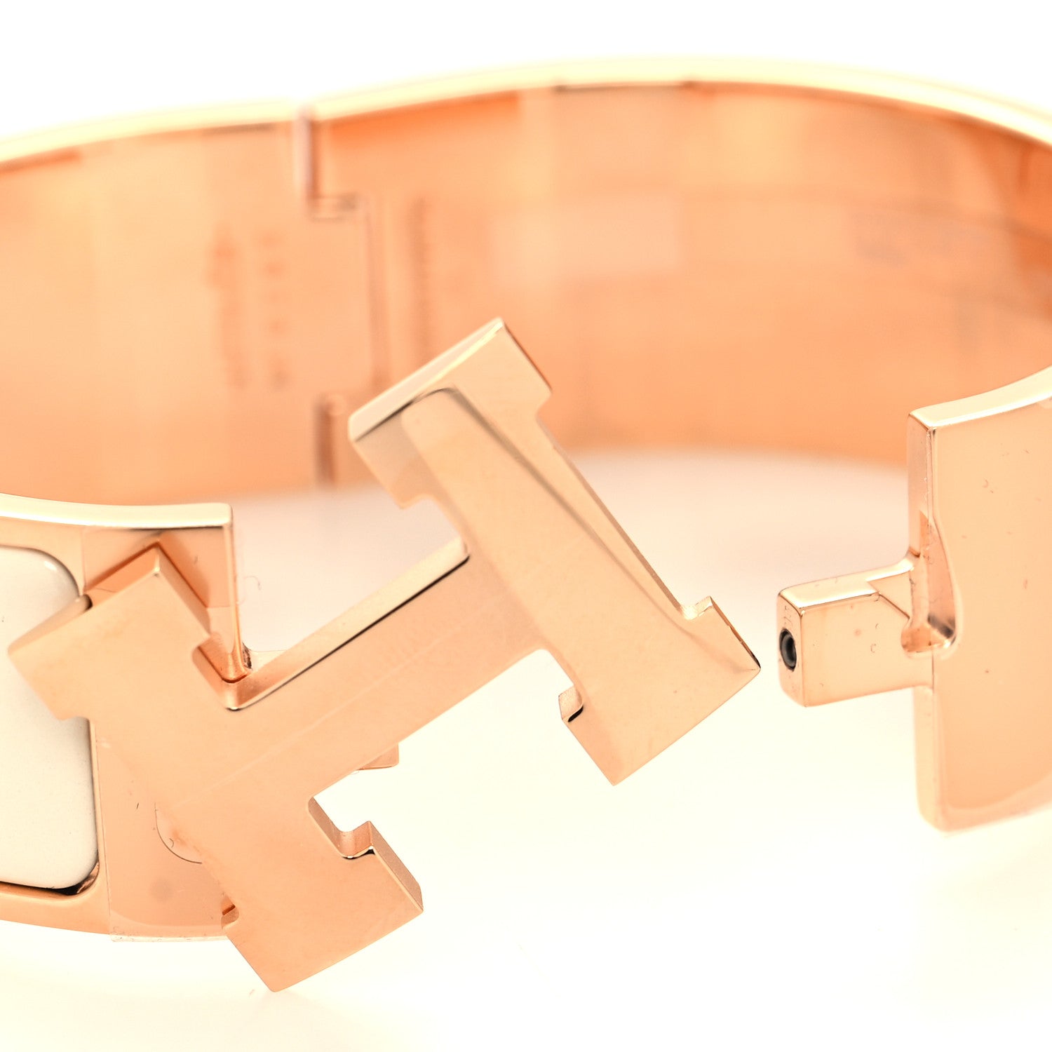 Hermes Enamel Wide Clic Clac H Bracelet PM Creme 4 of 5