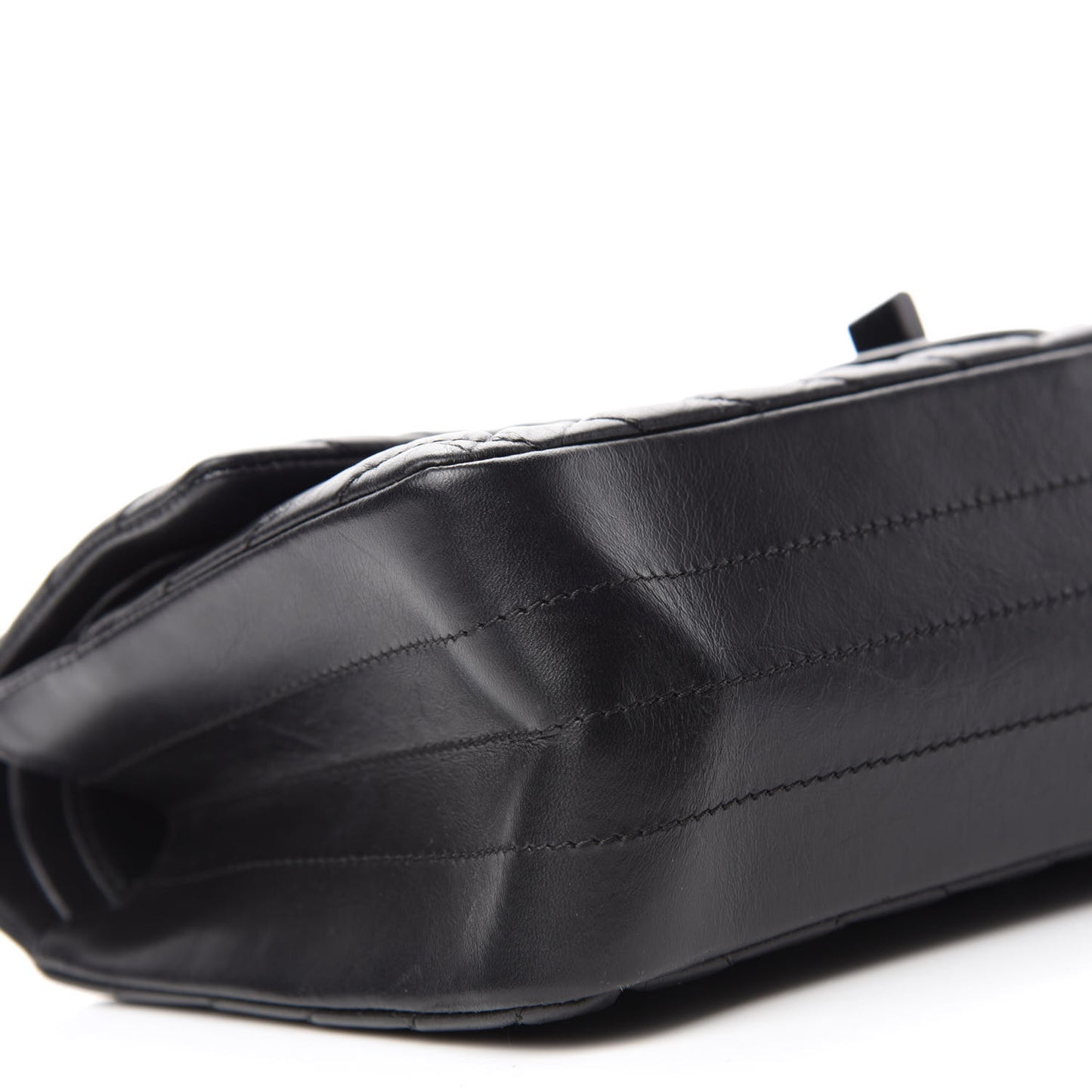 Aged Calfskin Chevron Quilted 2.55 Reissue 225 Flap So Black