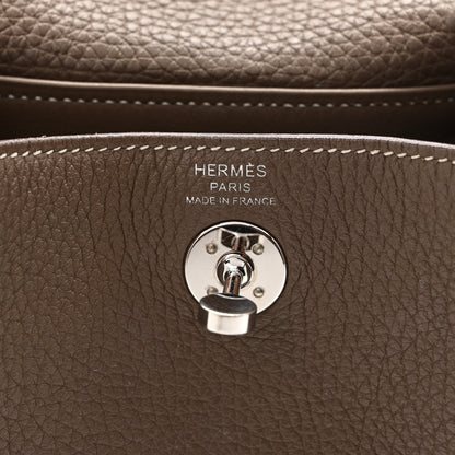 Hermes Taurillon Clemence Mini Lindy 20 Etoupe 6 of 12