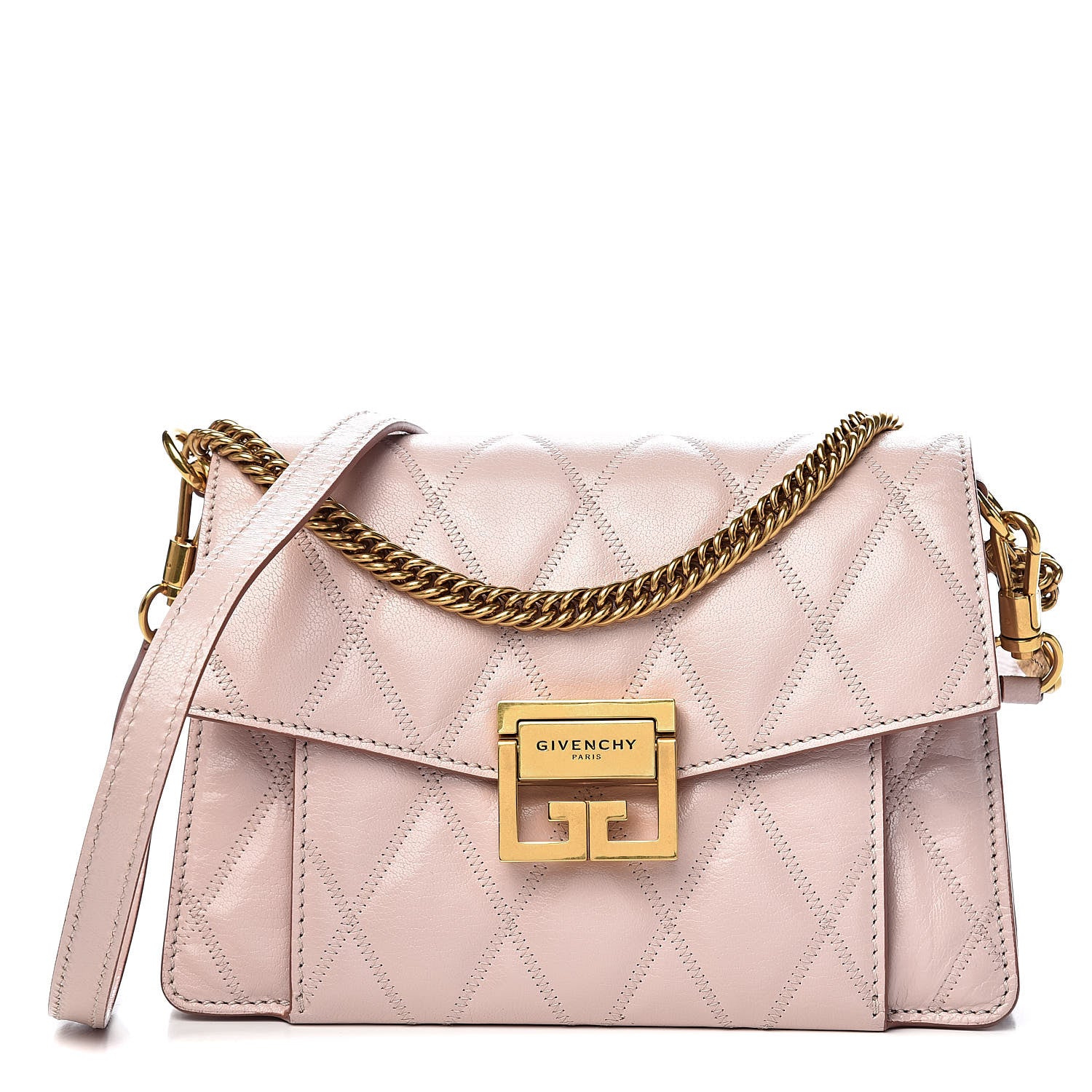 Givenchy Goatskin Quilted Small GV3 Shoulder Bag Natural 1 of 10