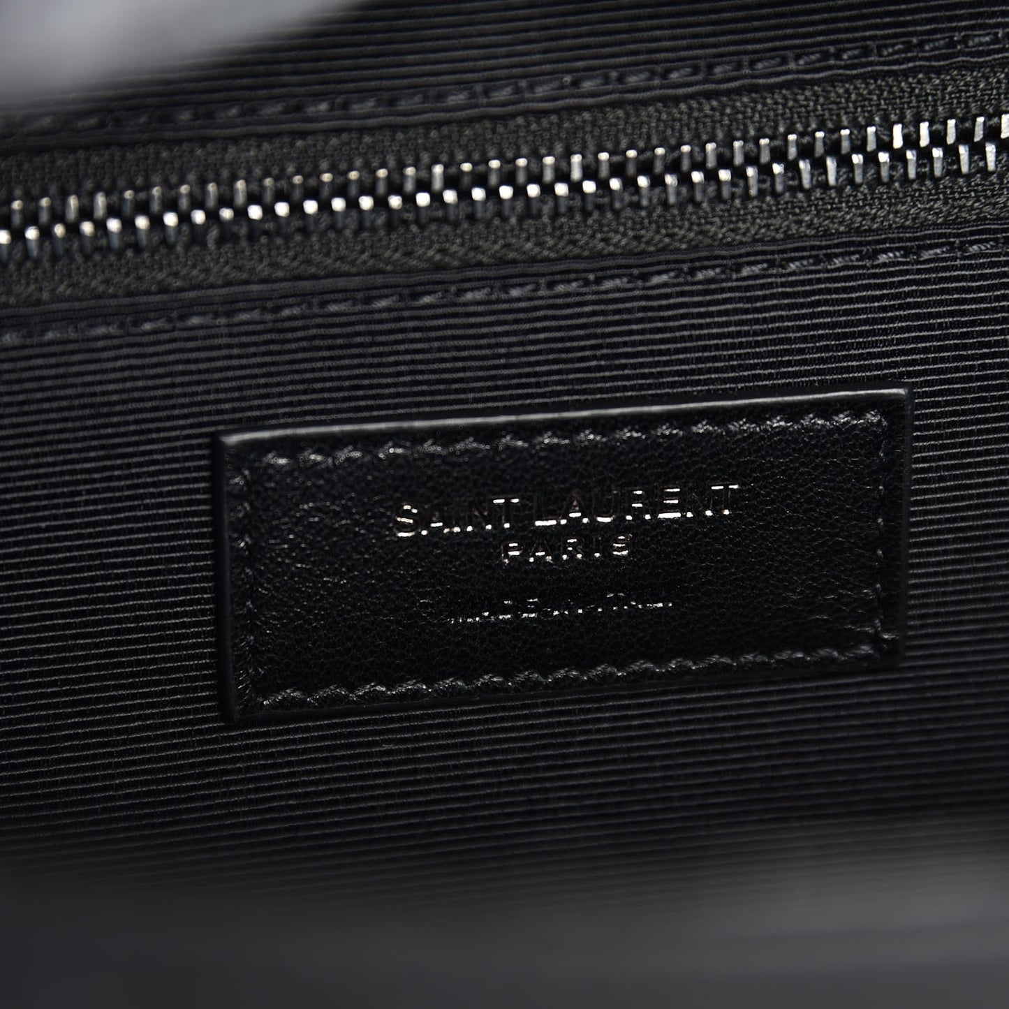 Calfskin Crocodile Embossed Monogram Large Satchel Black
