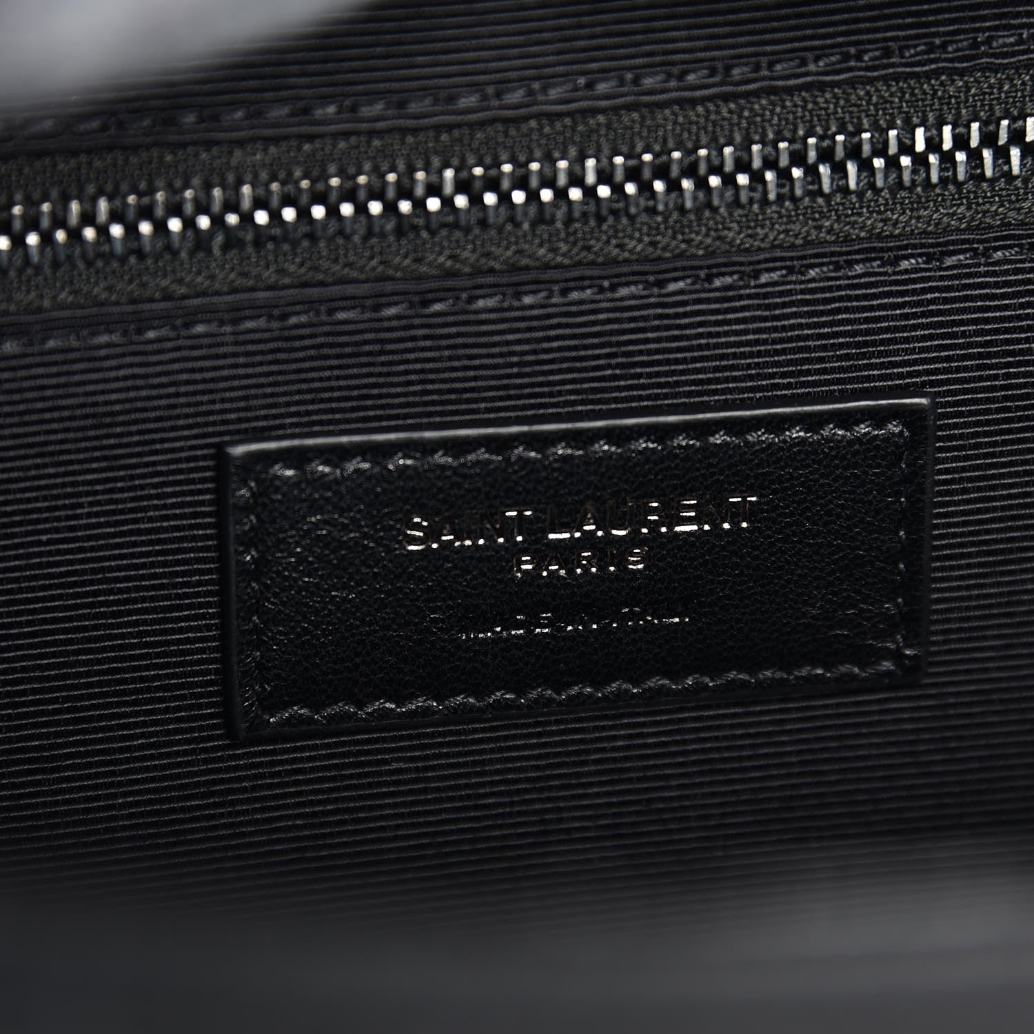 Saint Laurent Calfskin Crocodile Embossed Monogram Large Satchel Black 6 of 7