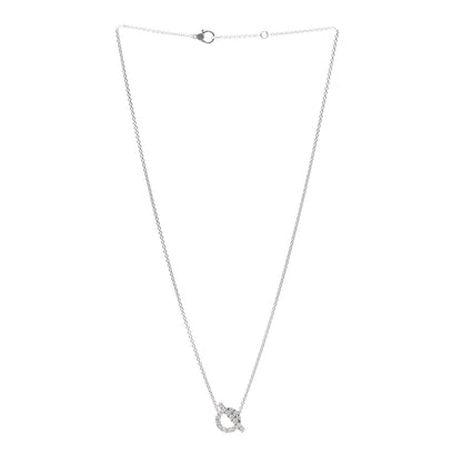 Hermes 18K White Gold Diamond Finesse Pendant Necklace 3 of 6