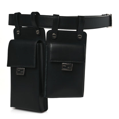 Fendi Vitello Glacier Utility Belt Pouch Black 1 of 7