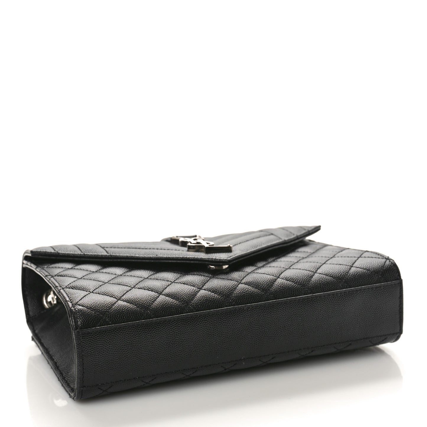 Grain De Poudre Textured Mixed Matelasse Triquilt Medium Monogram Satchel Black