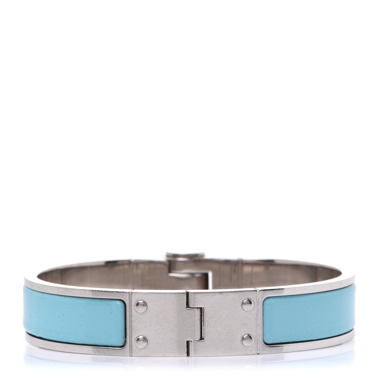 Enamel Charniere Uni Narrow Hinged Bracelet S Bleu Turquoise