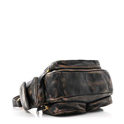 Miu Miu Distressed Nappa Pocket Bag  Sand Coffee 4 of 9