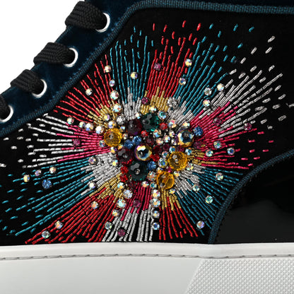 Christian Louboutin Suede Strass Louis On Fire Flat Sneakers 41.5 Multi 10 of 10