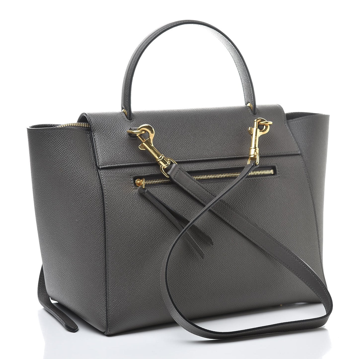 Grained Calfskin Mini Belt Bag Grey