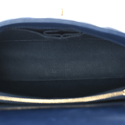 Chanel Aged Calfskin Chevron Quilted Small Coco Handle Flap Blue 5 of 12