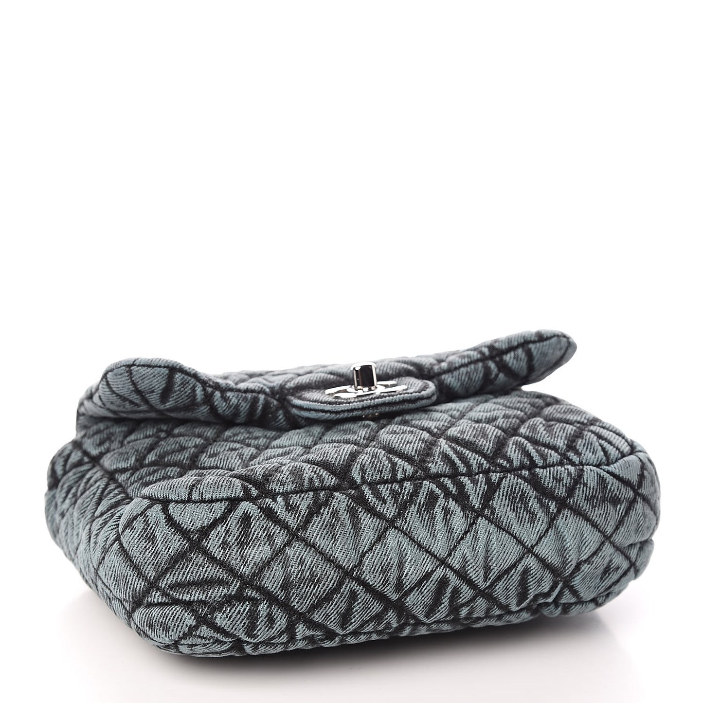 Denim Quilted Small Denimpression Flap Blue Black