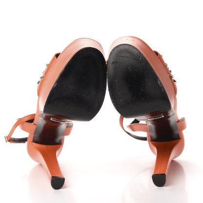Gucci Malaga Kid Studded Platform Sandals 40 Vibrant Orange 6 of 13