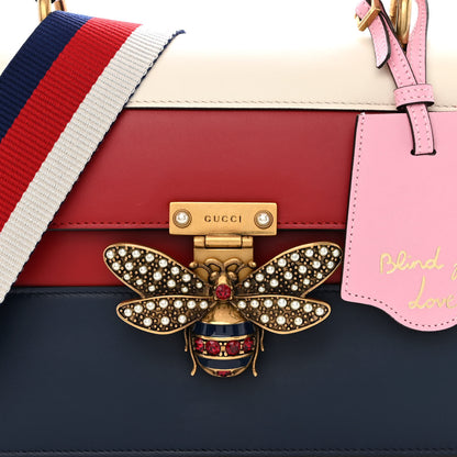 Gucci Calfskin Sylvie Web Small Queen Margaret Top Handle Bag Blue Agata Hibiscus Red Mystic White Sugar Pink 8 of 10