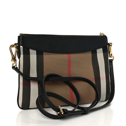 Burberry House Check Derby Peyton Crossbody Clutch Bag Black 3 of 8