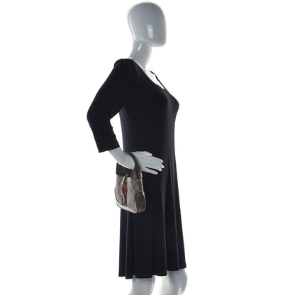 Gucci X BALENCIAGA BB Supreme Monogram Calfskin Web Mini Jackie 1961 Hobo Beige Ebony 2 of 11