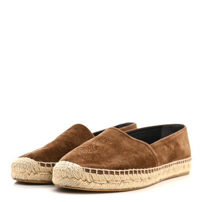 Saint Laurent Suede Monogram Espadrilles 37 Brown 4 of 9
