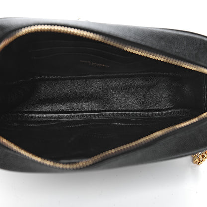 Saint Laurent Grain De Poudre Matelasse Monogram Mini Lou Camera Bag Black 5 of 10