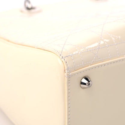 Christian Dior Patent Cannage Large Lady Dior White 10 of 11