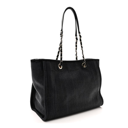 Chanel Mixed Fibers Calfskin Small Deauville Tote Black 3 of 10