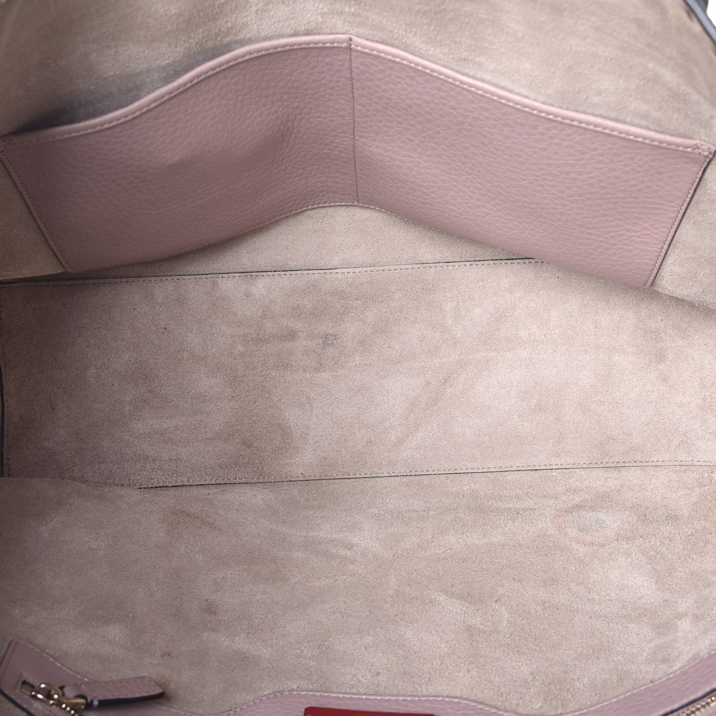 Grained Calfskin Rockstud Shoulder Tote Poudre