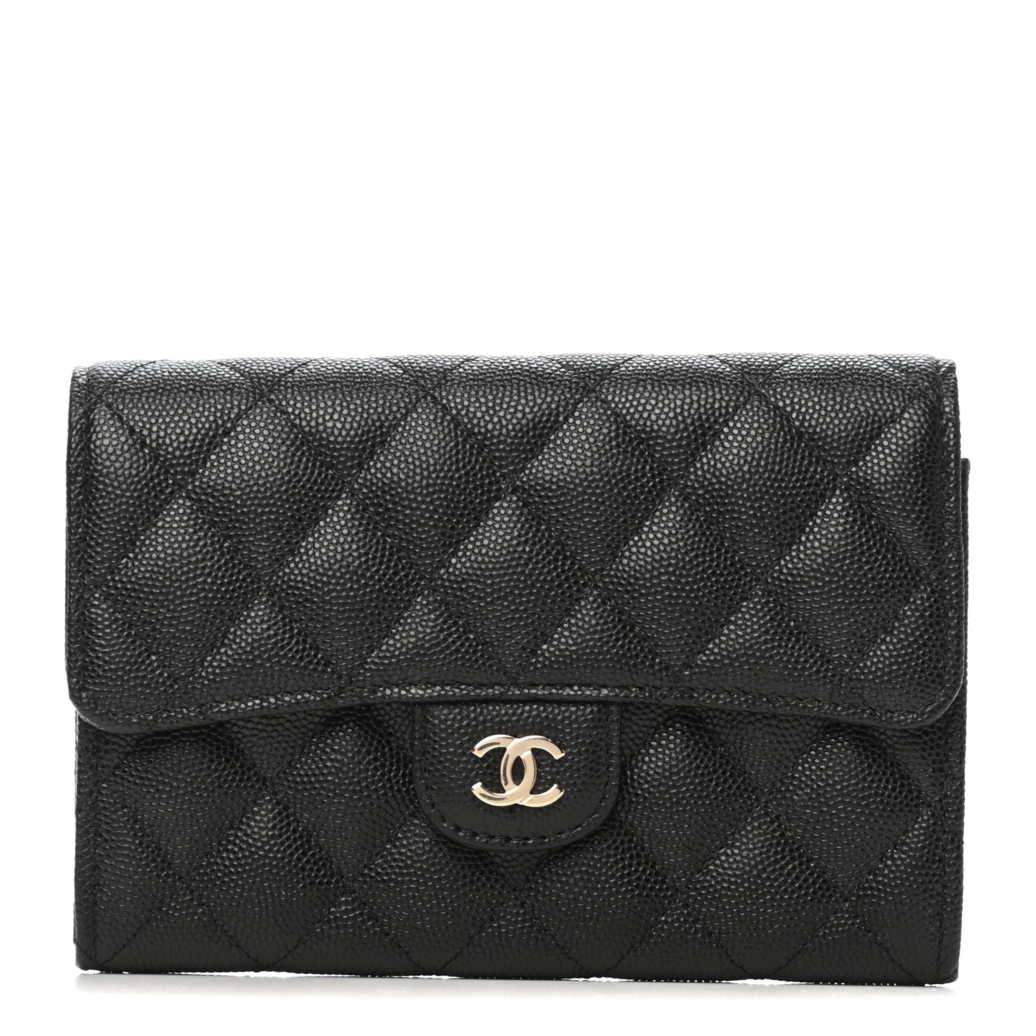 Chanel Caviar Quilted Medium Flap Wallet Black 1 of 9