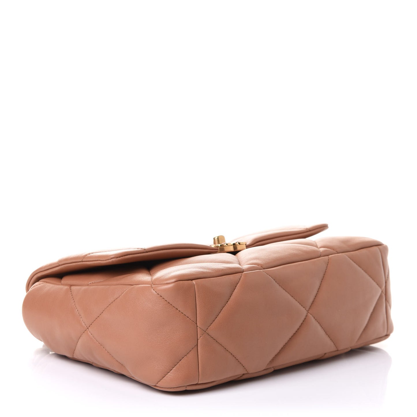 Lambskin Quilted Large Chanel 19 Flap Brown