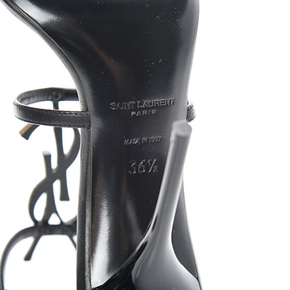 Saint Laurent Calfskin Cassandra 110 Sandals 36.5 Black 7 of 8