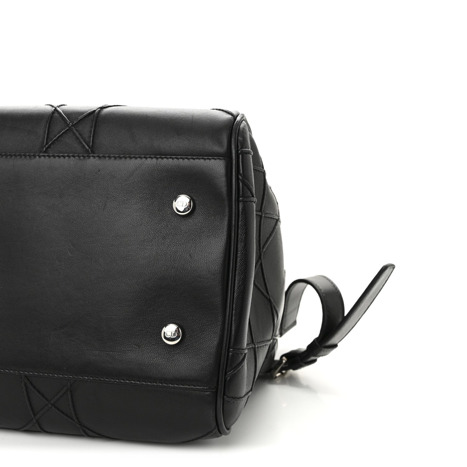 Christian Dior Lambskin Cannage Granville Polochon Black 10 of 10