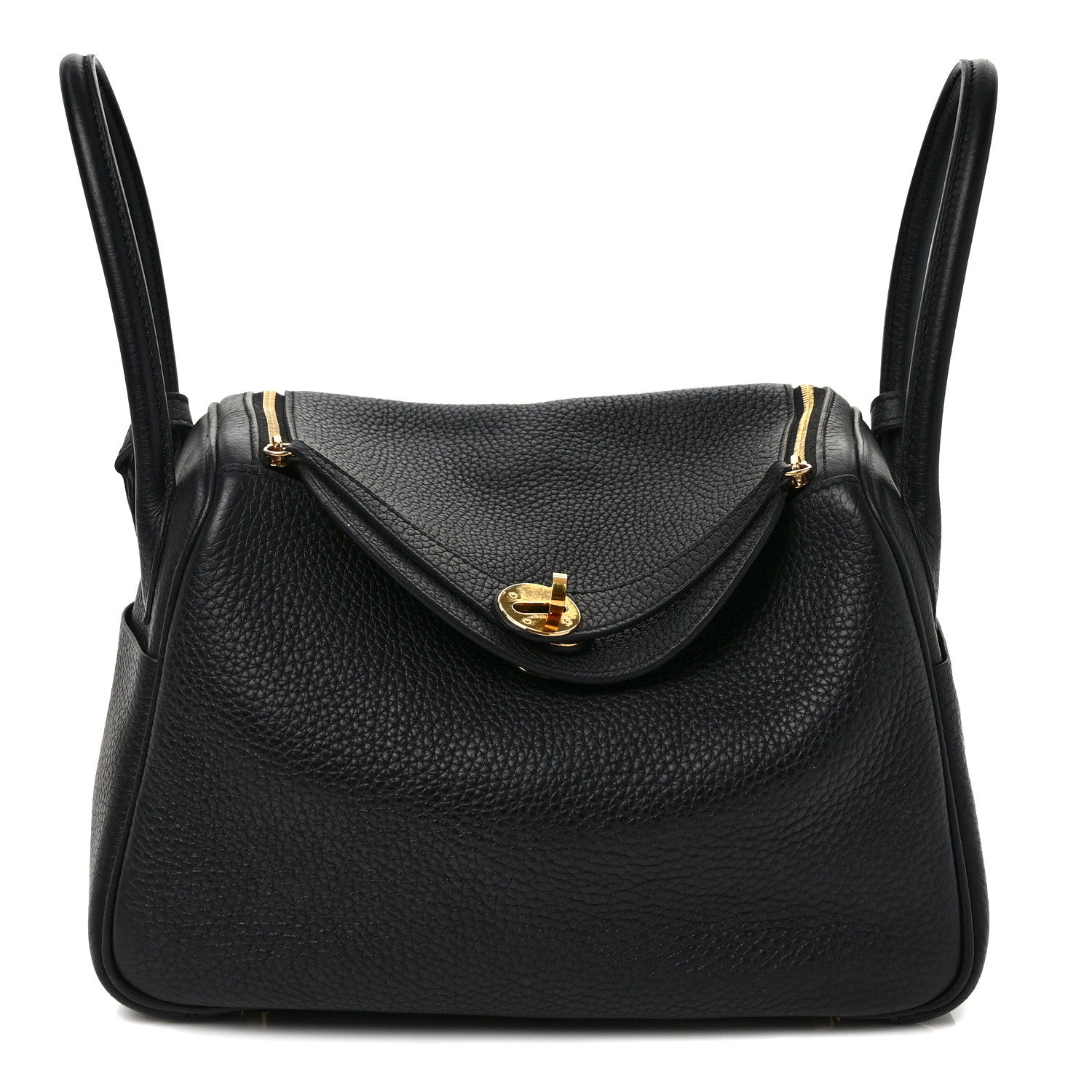 Hermes Taurillon Clemence Lindy 26 Black 1 of 11