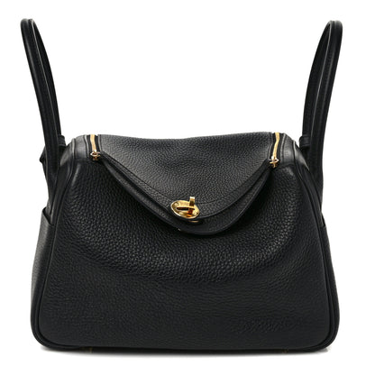 Hermes Taurillon Clemence Lindy 26 Black 1 of 11