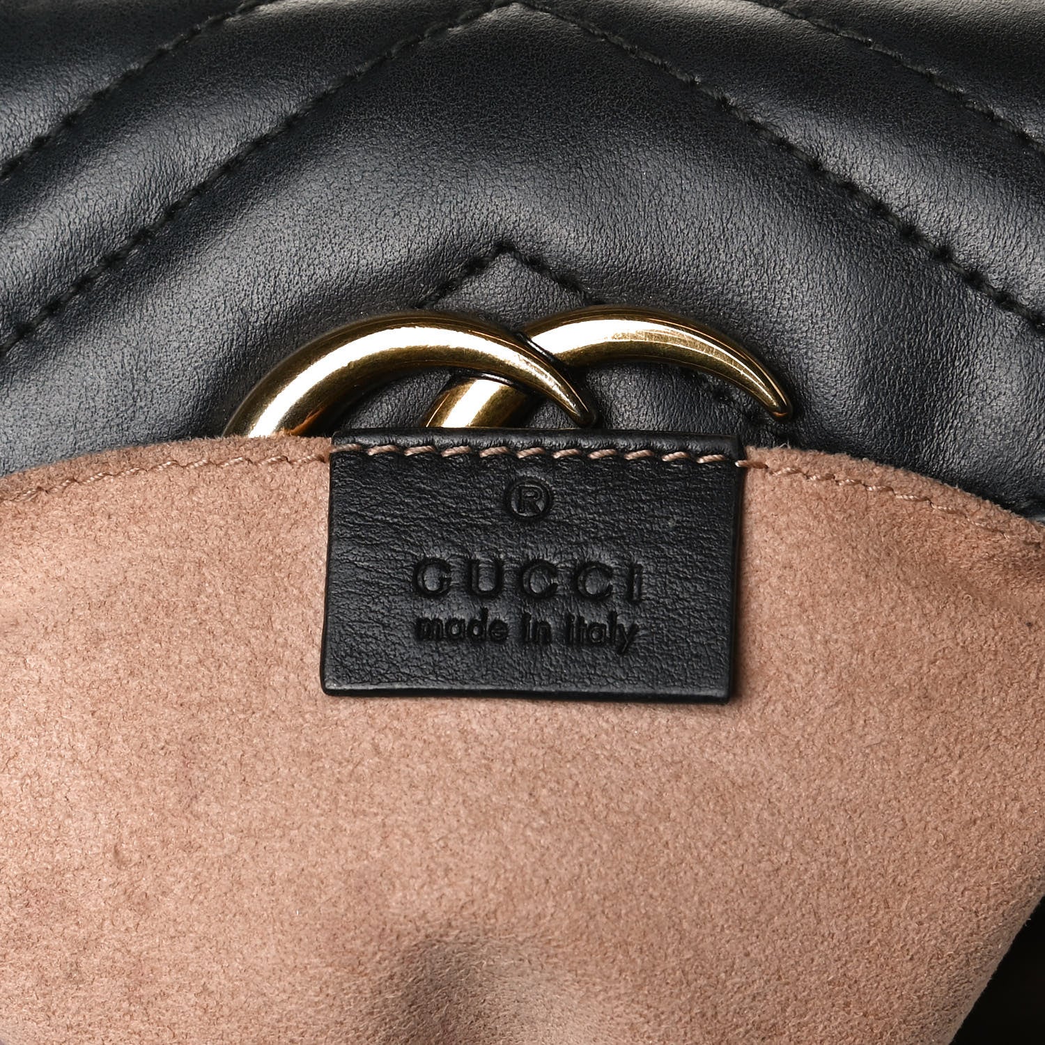 Gucci Calfskin Matelasse Mini GG Marmont Shoulder Bag Black 6 of 16