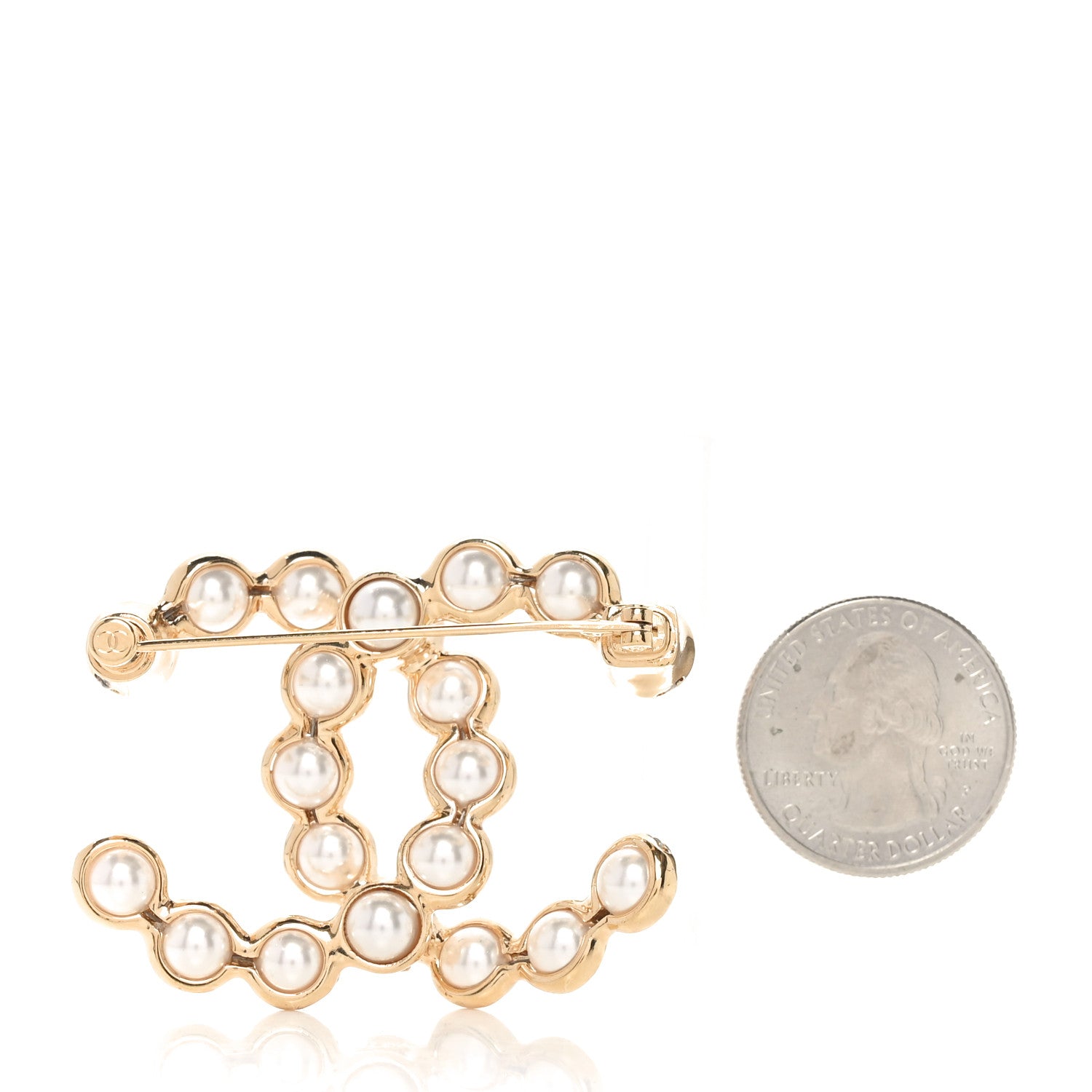 Chanel Pearl CC Brooch Gold 2 of 5