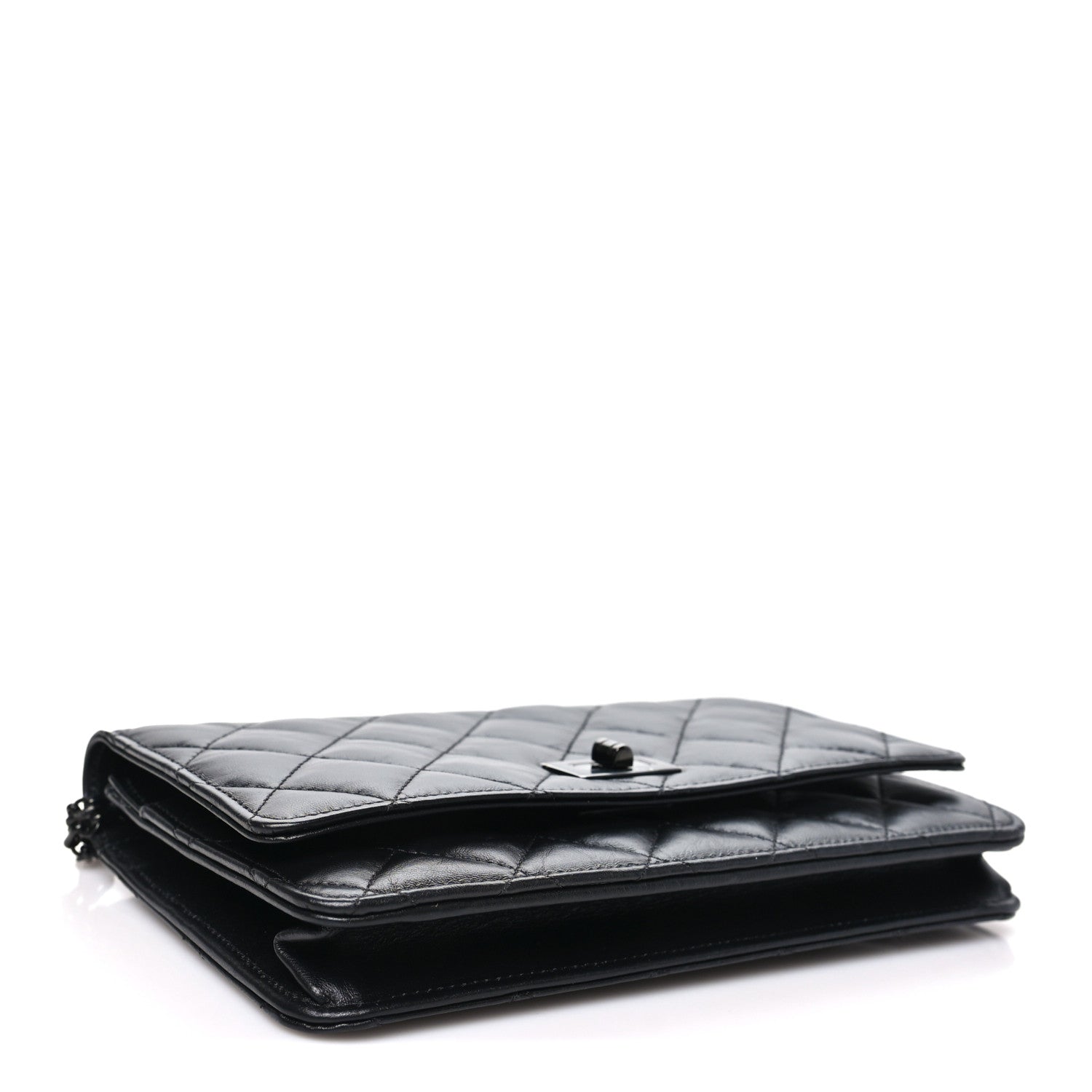 Chanel Aged Calfskin Quilted Reissue Wallet On Chain WOC So Black 4 of 12