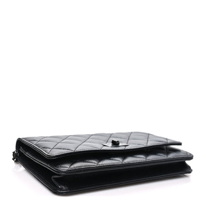 Chanel Aged Calfskin Quilted Reissue Wallet On Chain WOC So Black 4 of 12