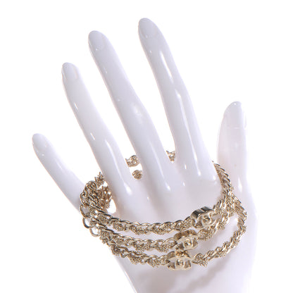 Chanel Chain Bangle Set of 3 Light Gold Medium 2 of 6