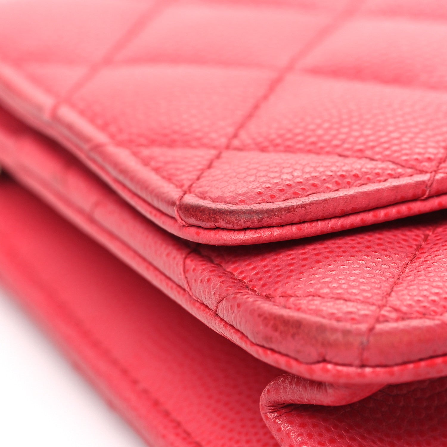 Chanel Caviar Quilted Wallet on Chain WOC Pink 12 of 14