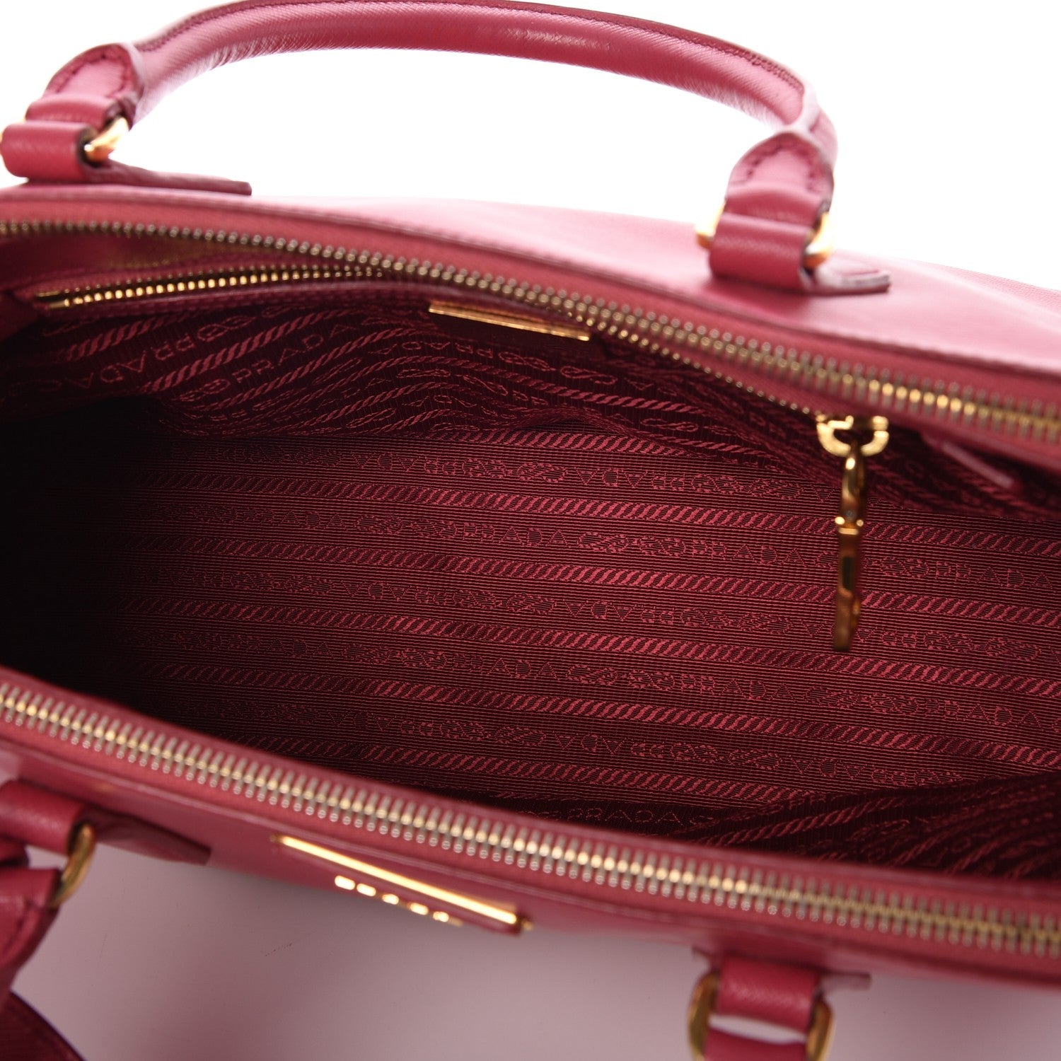 Prada Saffiano Small Galleria Double Zip Tote Peonia 5 of 8